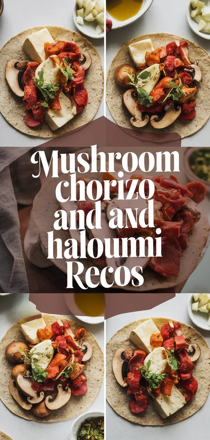 A photo of Mushroom Chorizo And Haloumi Tacos Recipe