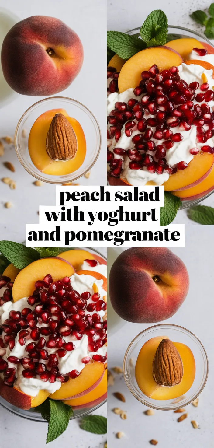 A photo of Peach Salad With Yoghurt And Pomegranate Recipe