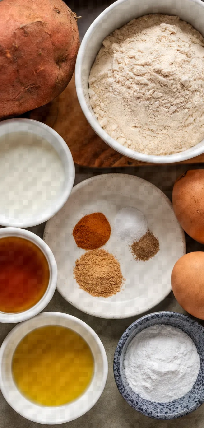 Ingredients photo for Sweet Potato Loukoumades Recipe