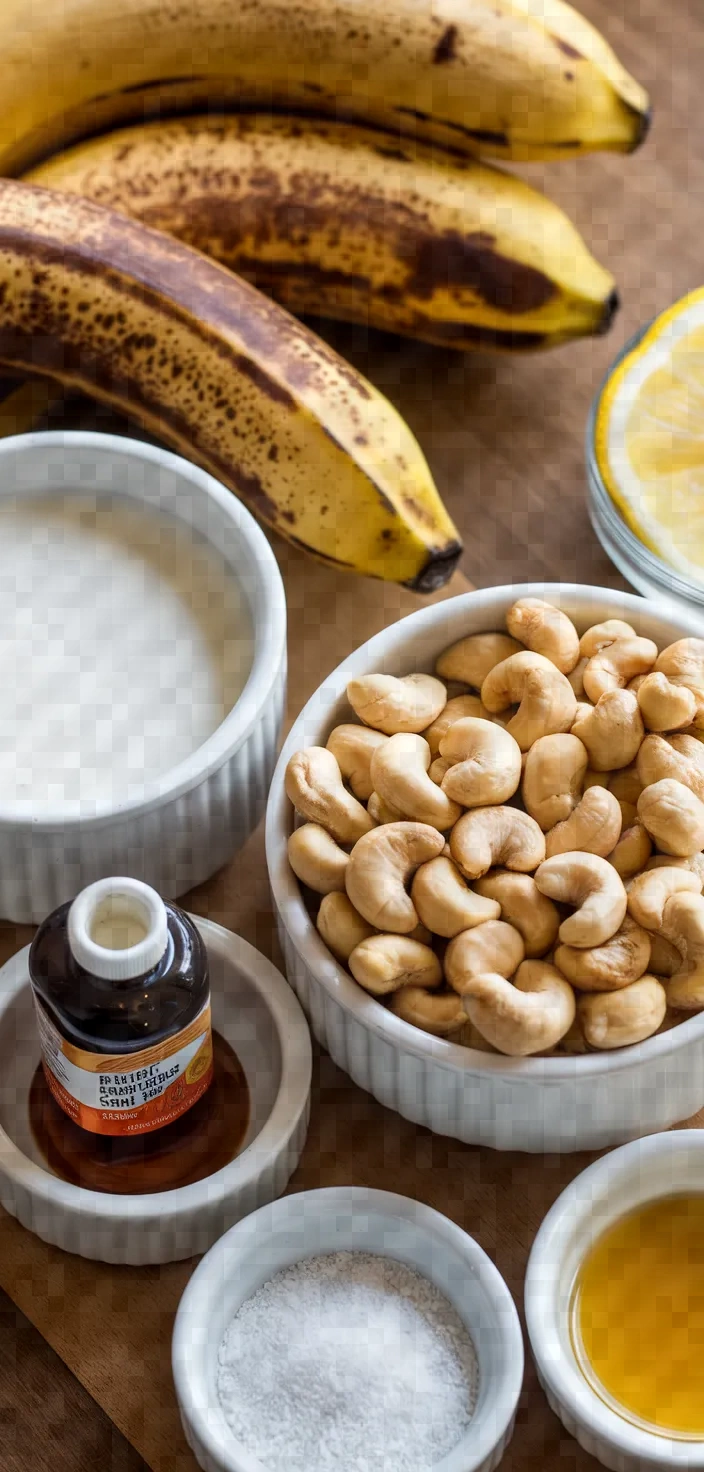 Ingredients photo for Banana And Cashew Cream Ice Pops Recipe