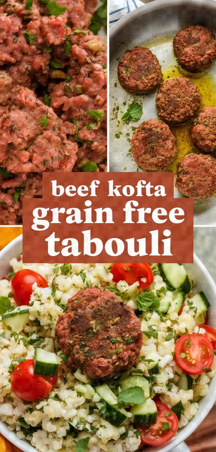 Beef Kofta Grain Free Tabouli Recipe