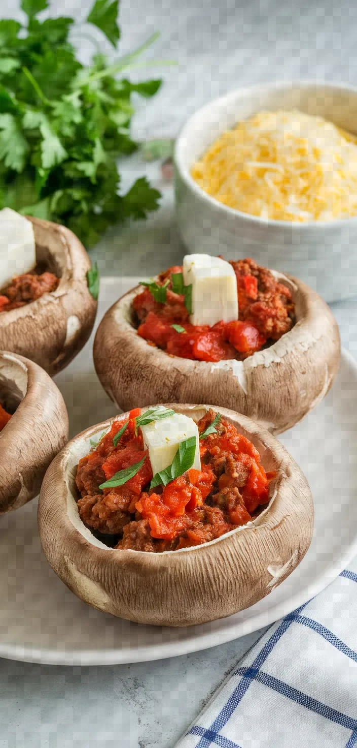 Ingredients photo for Beef Ragu Stuffed Mushrooms Recipe