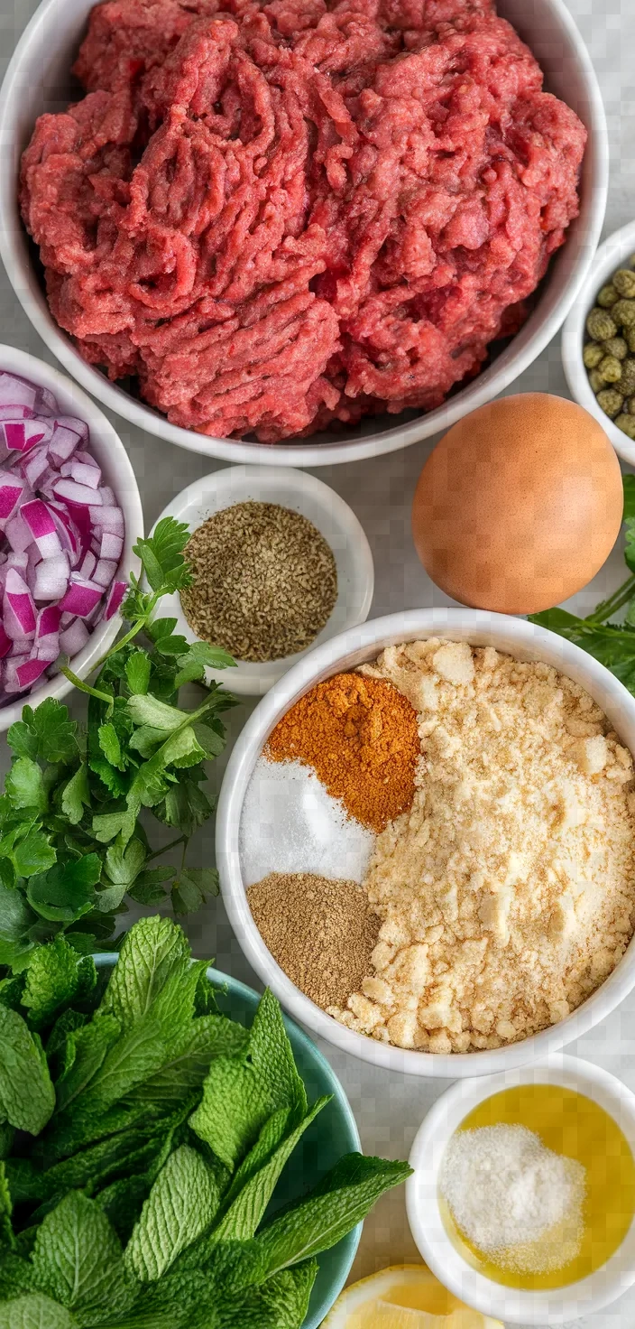 Ingredients photo for Biftekia With Salsa Verde Recipe