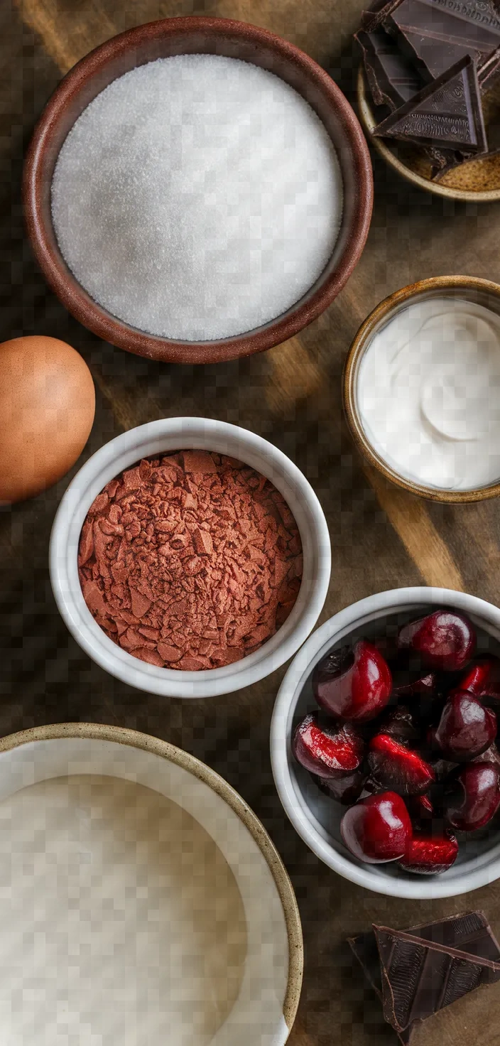 Ingredients photo for Cherry Chocolate Pavlova Recipe