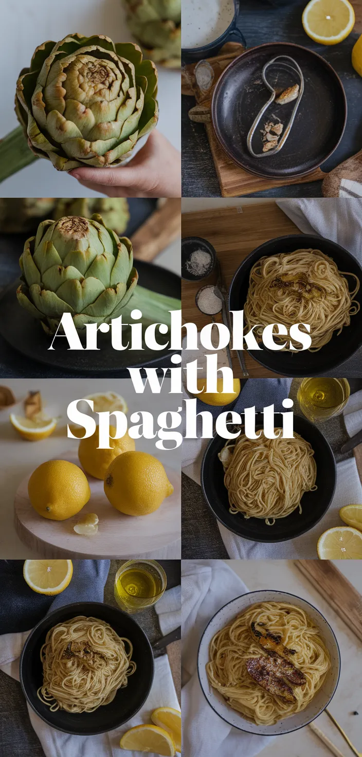 A photo of Artichokes With Spaghetti Recipe