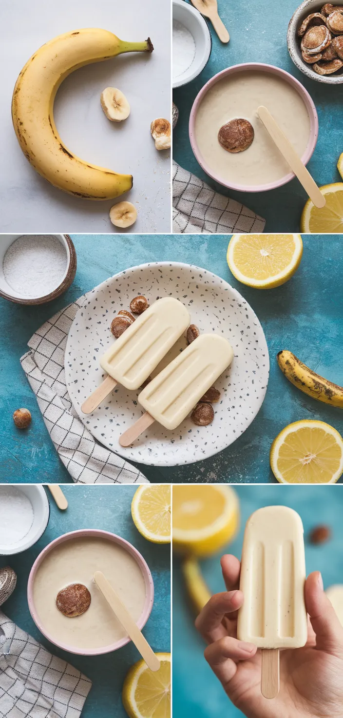 A photo of Banana And Cashew Cream Ice Pops Recipe