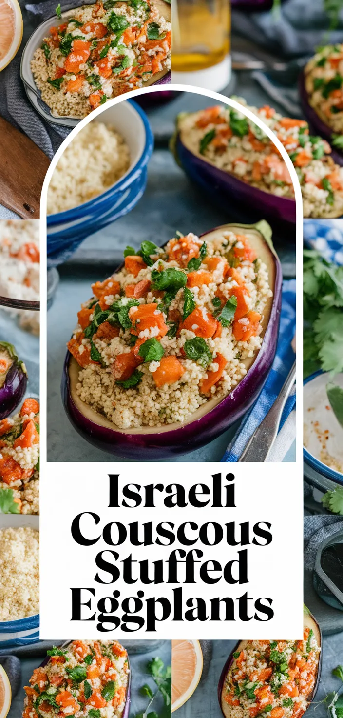 A photo of Israeli Couscous Stuffed Eggplants Recipe