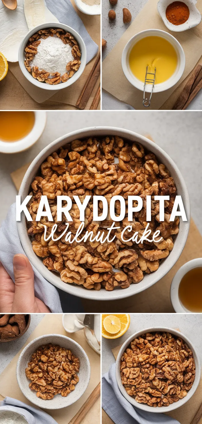 A photo of Karydopita Walnut Cake Recipe