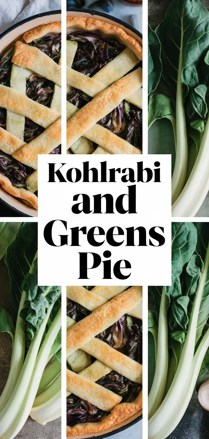 A photo of Kohlrabi And Greens Pie Recipe