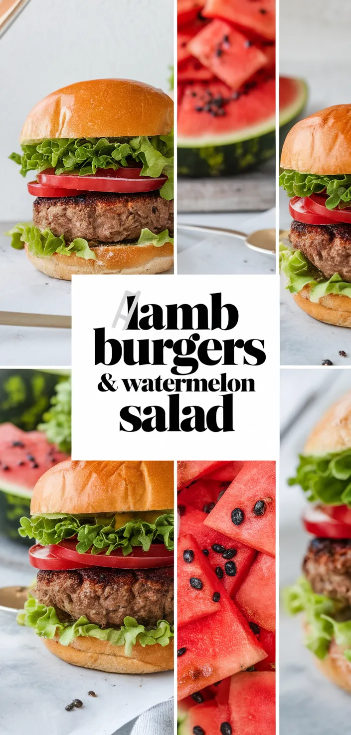 A photo of Lamb Burgers With A Chargrilled Watermelon Salad Recipe