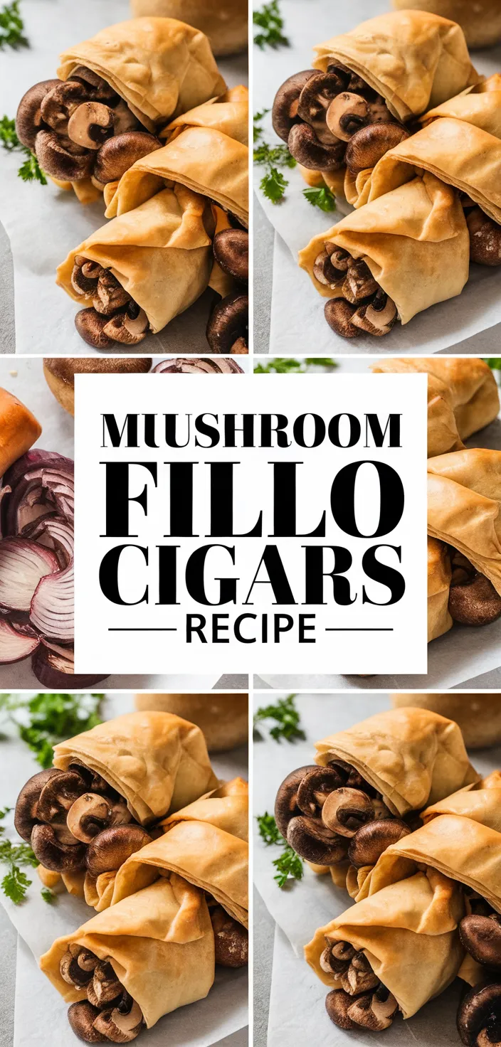 A photo of Mushroom Fillo Cigars Recipe