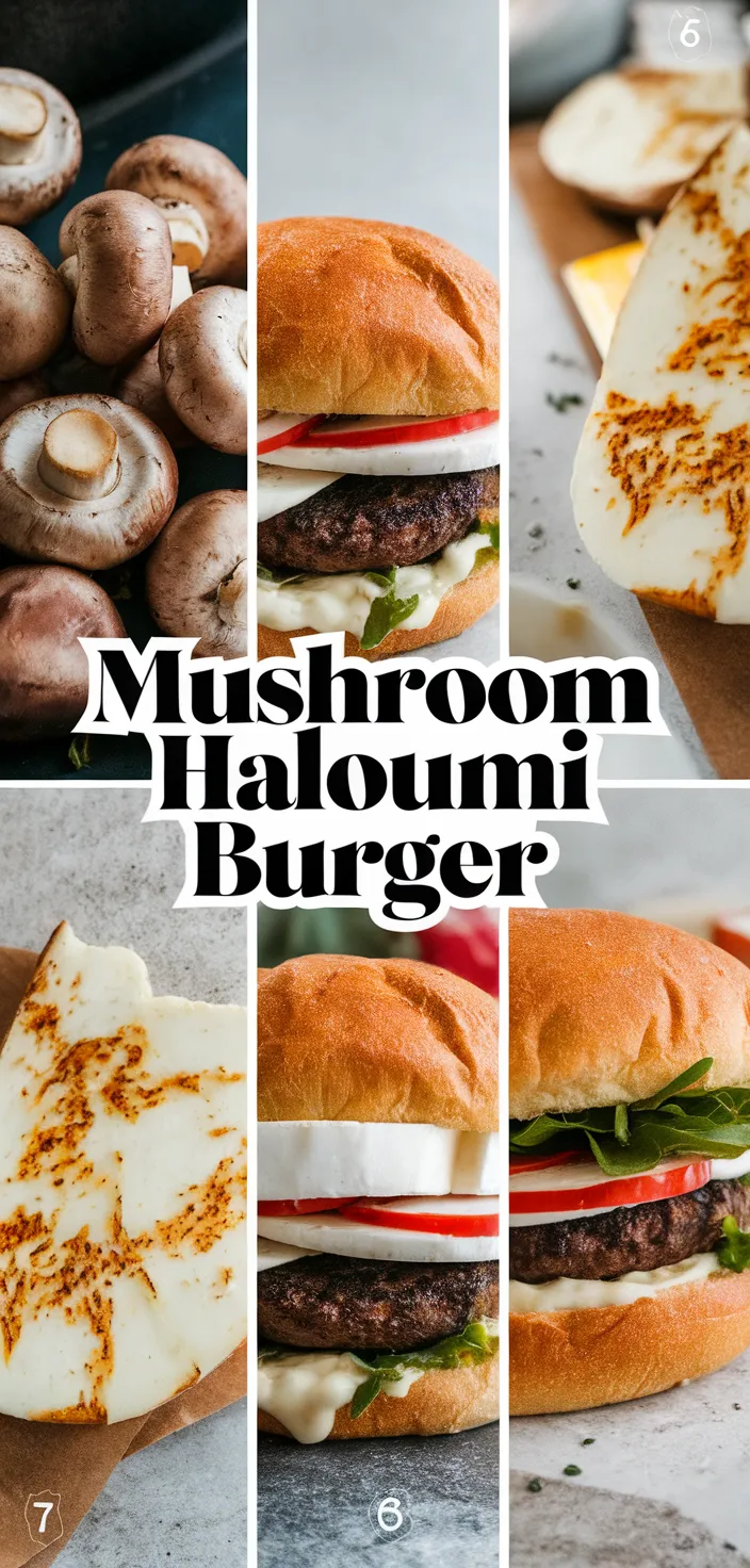 A photo of Mushroom Haloumi Burger Recipe