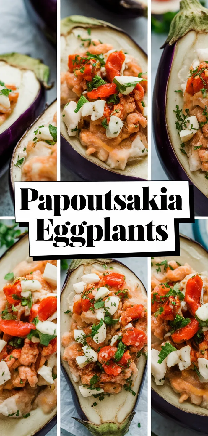 A photo of Papoutsakia Stuffed Eggplants Recipe