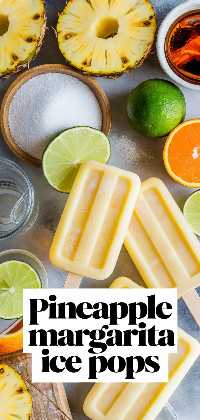 A photo of Pineapple Margarita Ice Pops Recipe