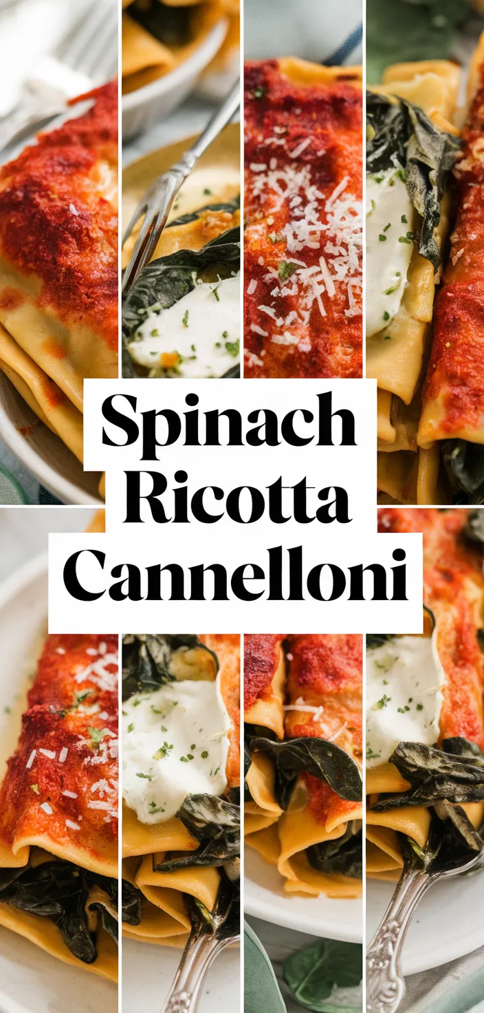 A photo of Spinach And Ricotta Cannelloni Recipe