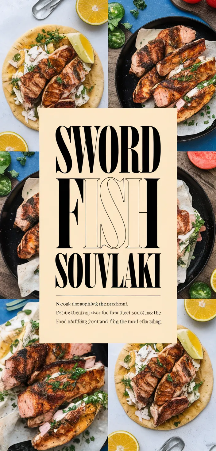 A photo of Swordfish Souvlaki Recipe