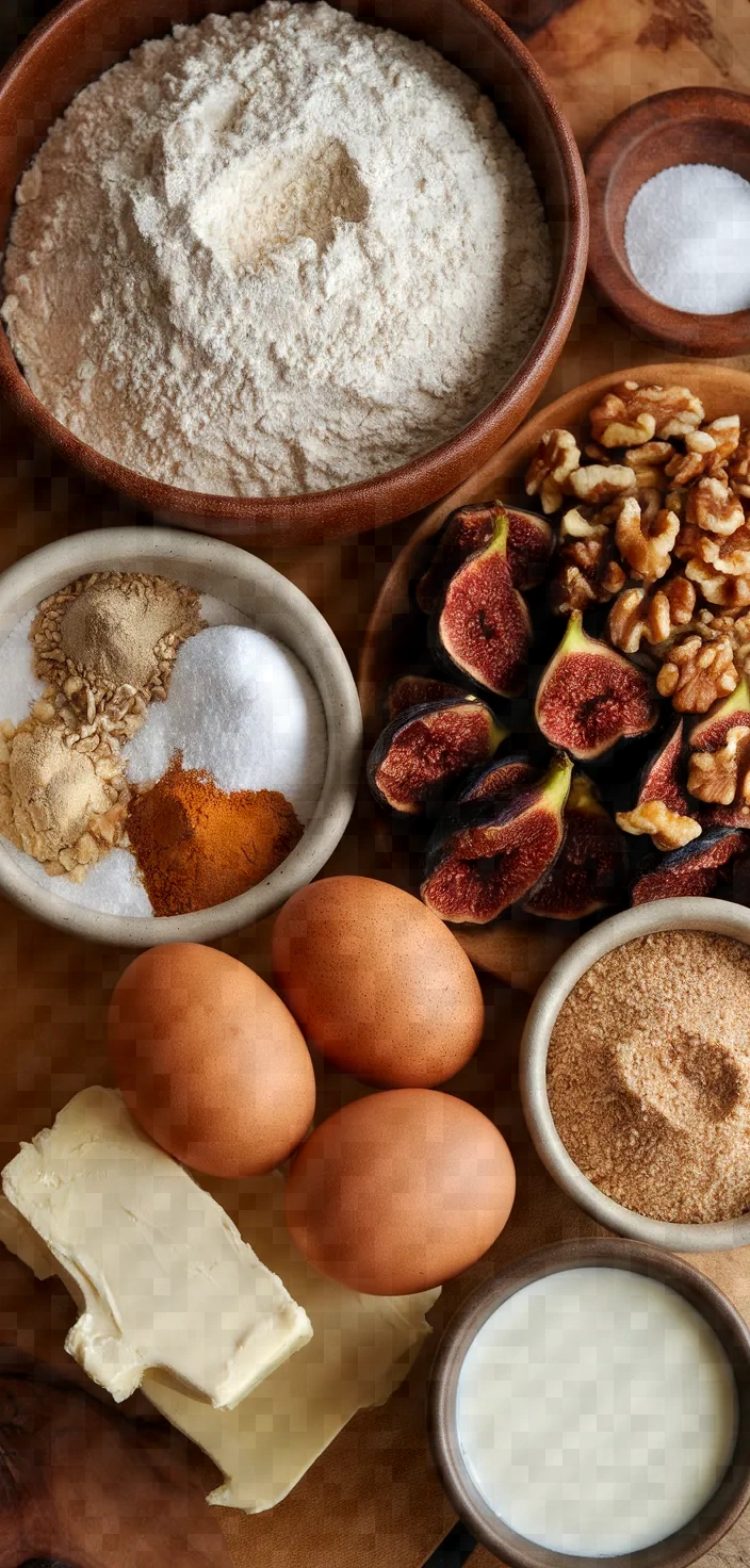 Ingredients photo for Fig And Walnut Bread Recipe