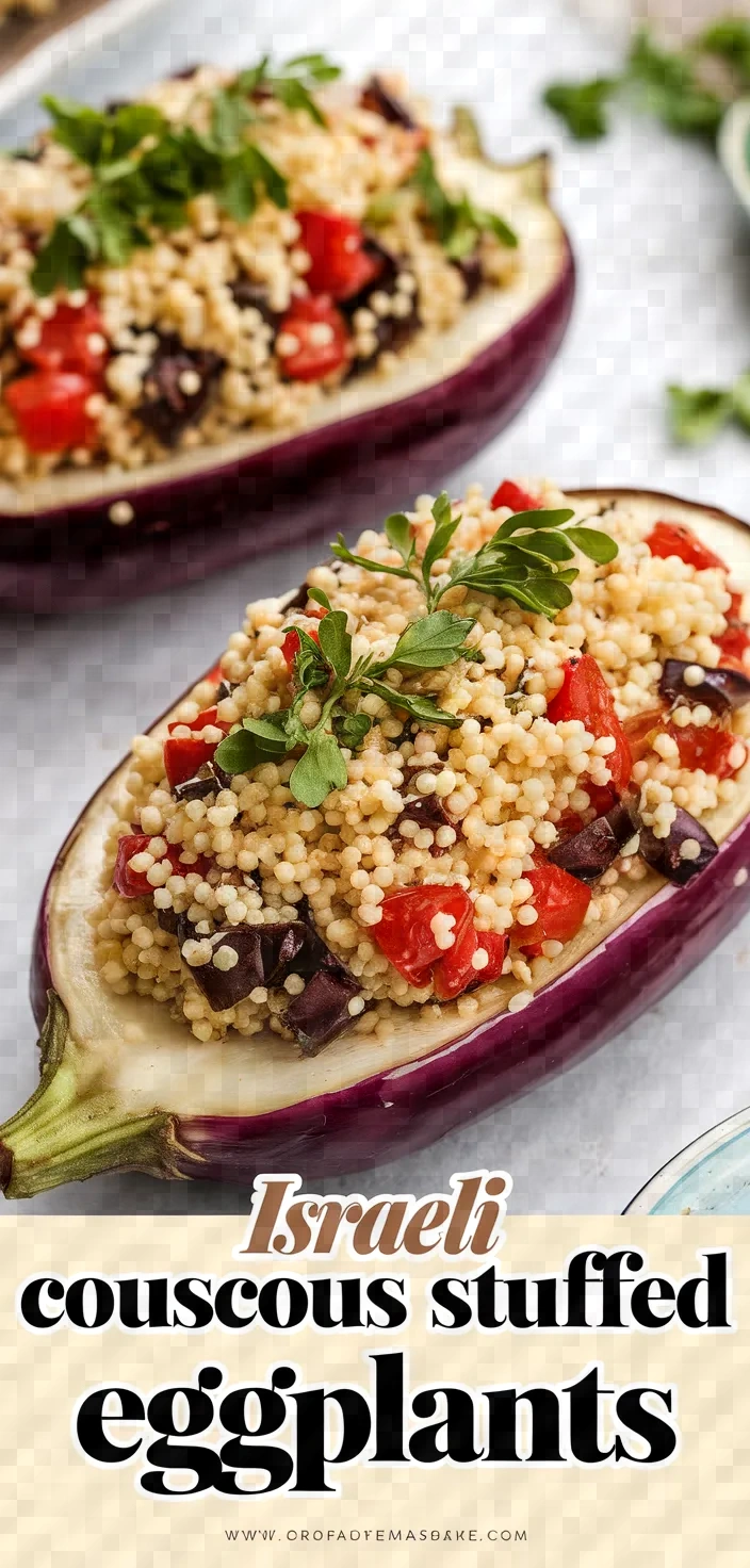 Israeli Couscous Stuffed Eggplants Recipe