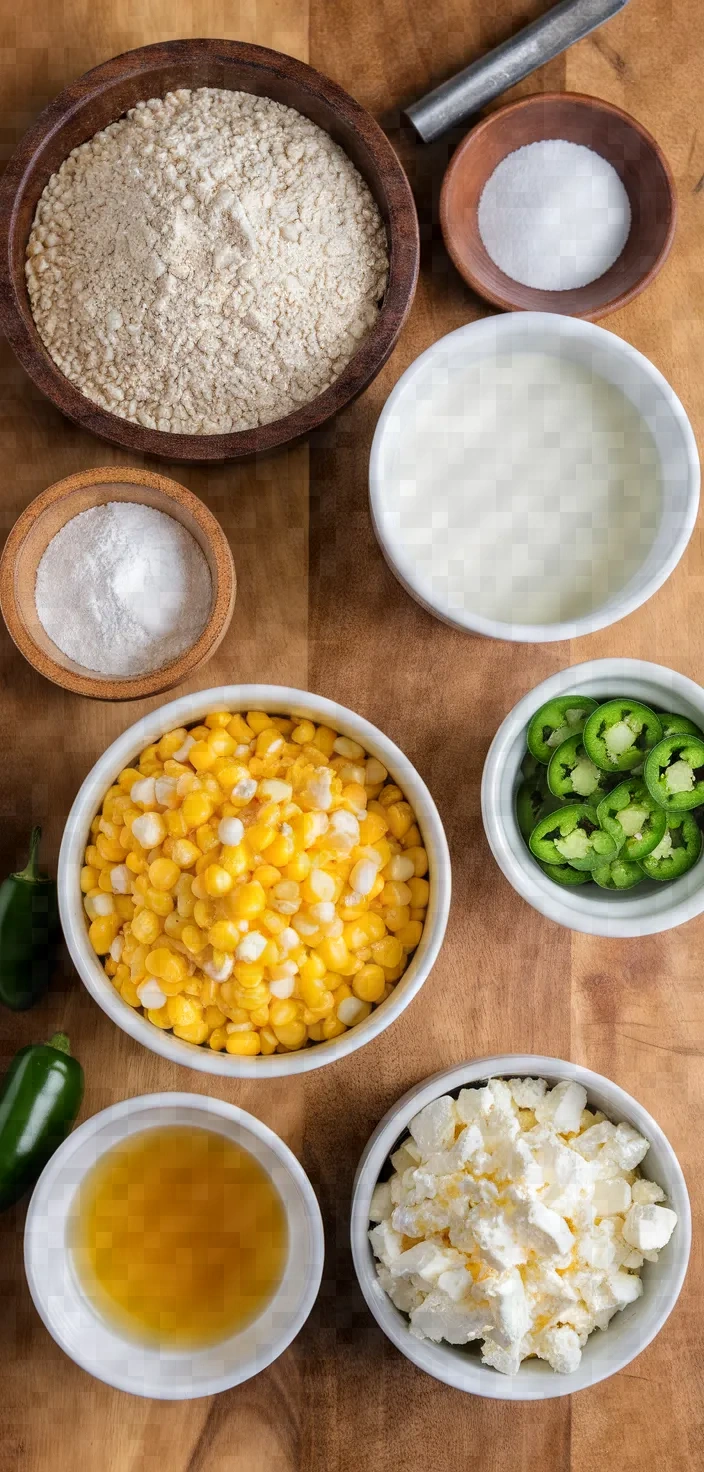 Ingredients photo for Jalapeno And Feta Cornbread Recipe