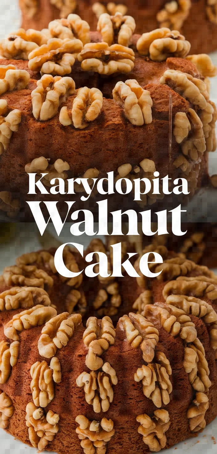 Photo of Karydopita Walnut Cake Recipe