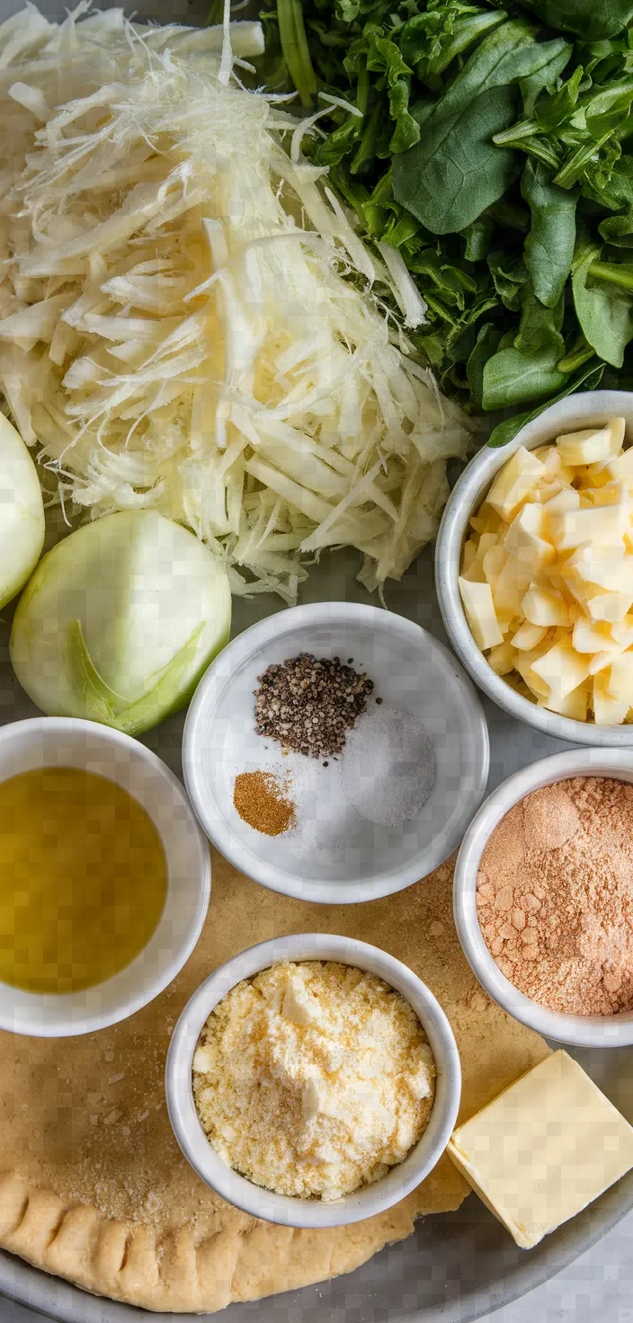 Ingredients photo for Kohlrabi And Greens Pie Recipe