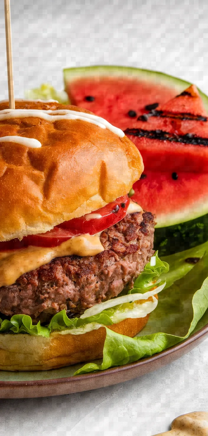 Lamb Burgers With A Chargrilled Watermelon Salad Recipe