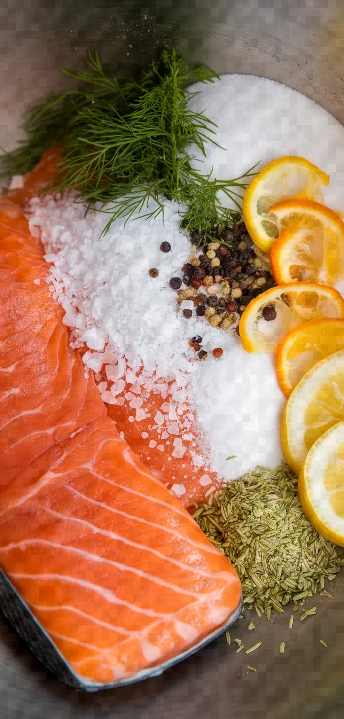 Ingredients photo for Ouzo Cured Salmon Recipe