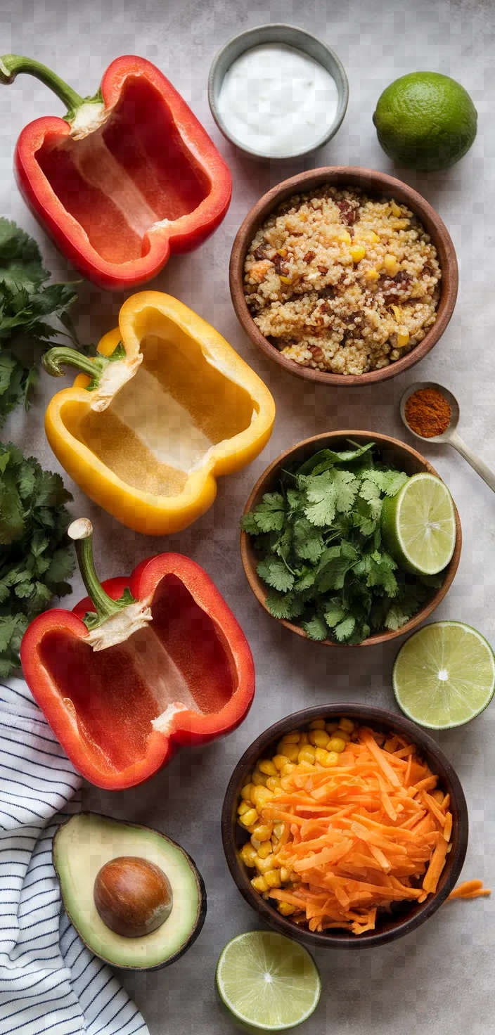 Ingredients photo for Quinoa Stuffed Peppers Recipe