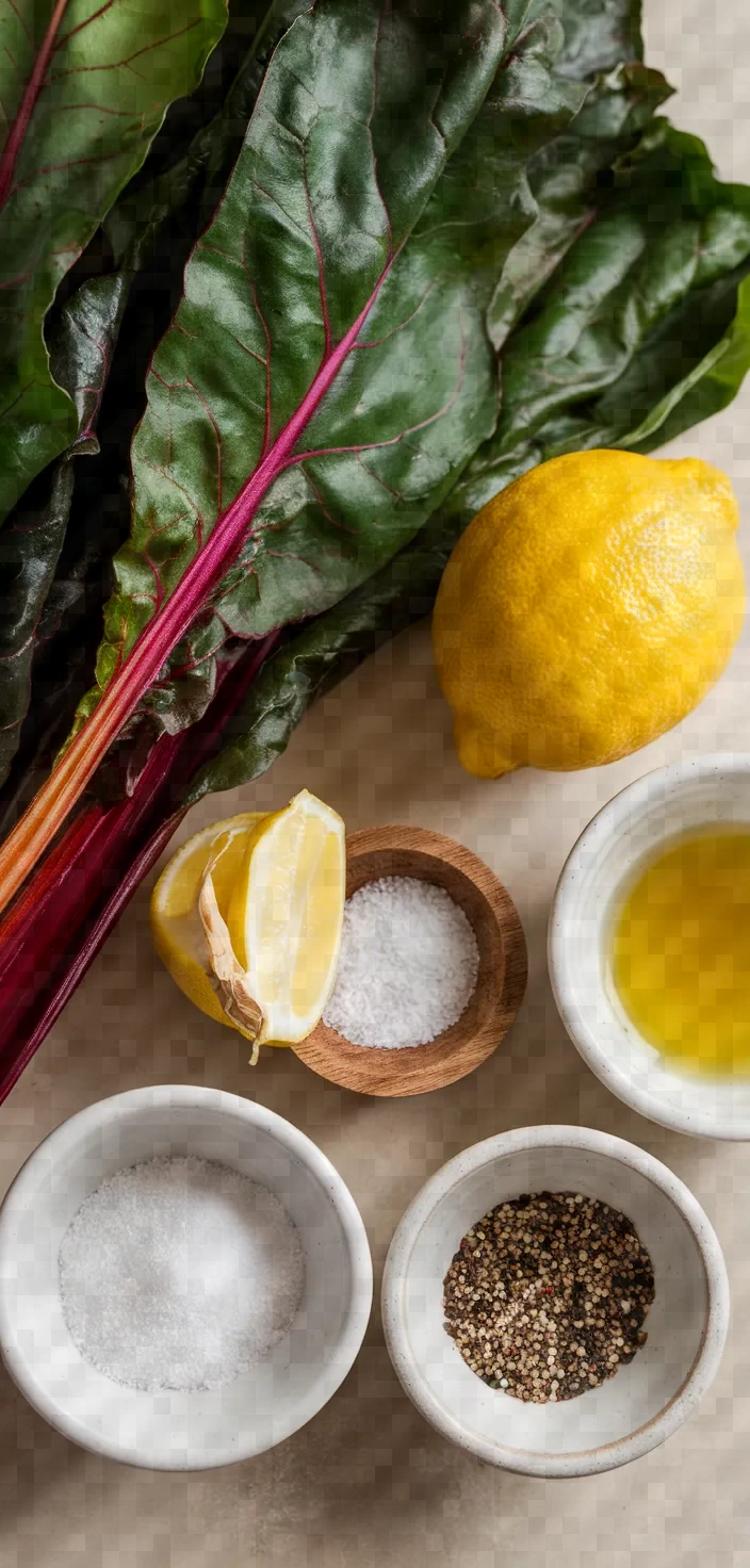 Ingredients photo for Rainbow Chard With Olive Oil And Lemon Juice Recipe