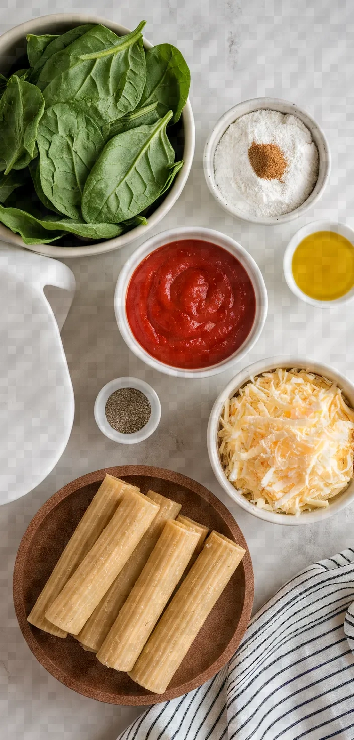 Ingredients photo for Spinach And Ricotta Cannelloni Recipe