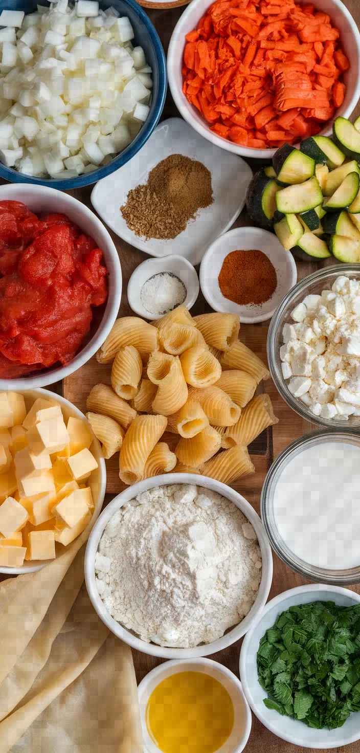 Ingredients photo for Vegetarian Pastitsio Pies Recipe