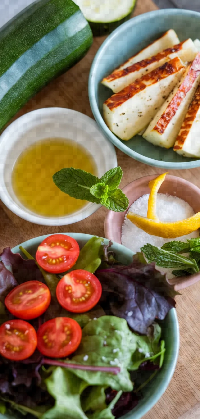 Ingredients photo for Chargrilled Zucchini And Halloumi Salad Recipe