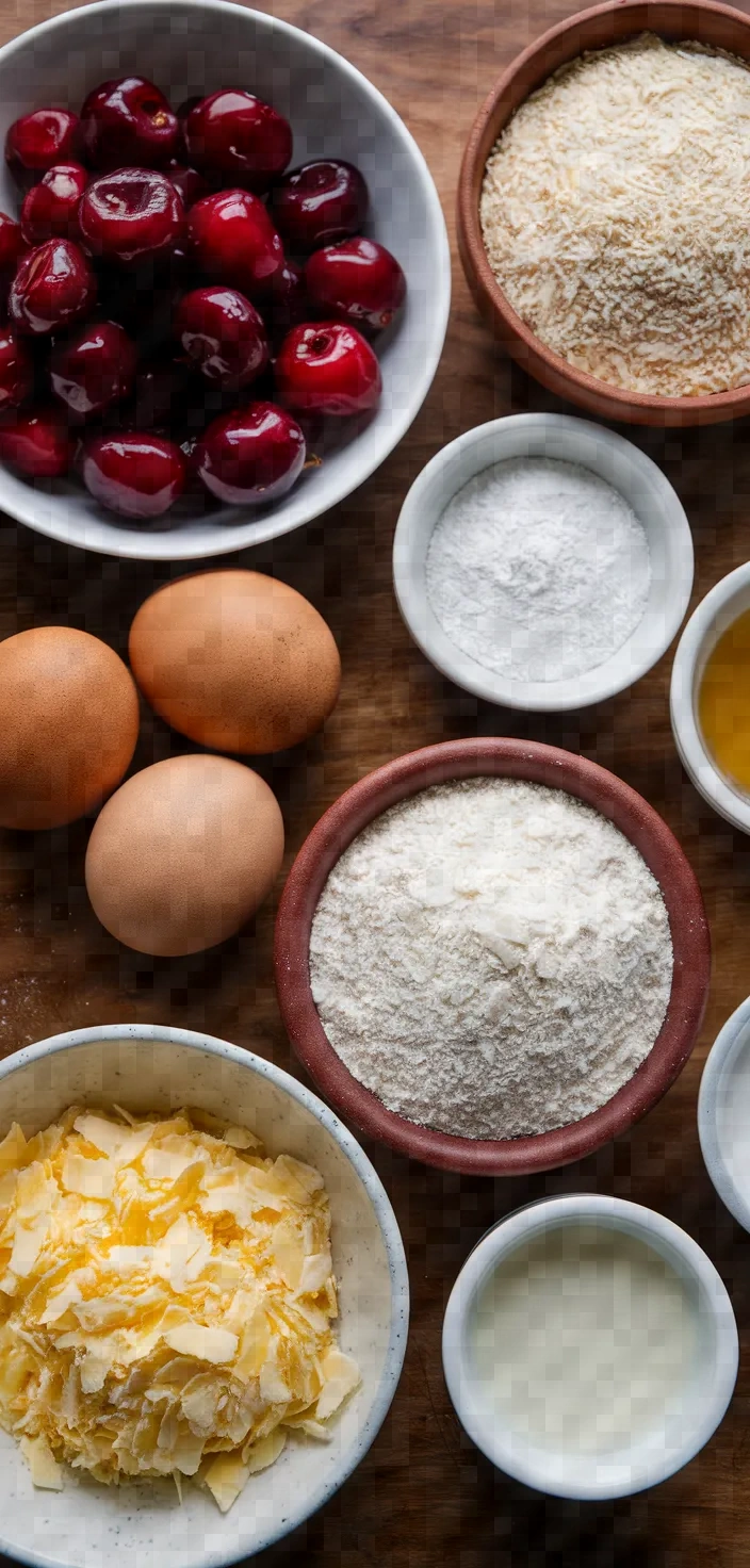 Ingredients photo for Cherry And Coconut Cake Recipe