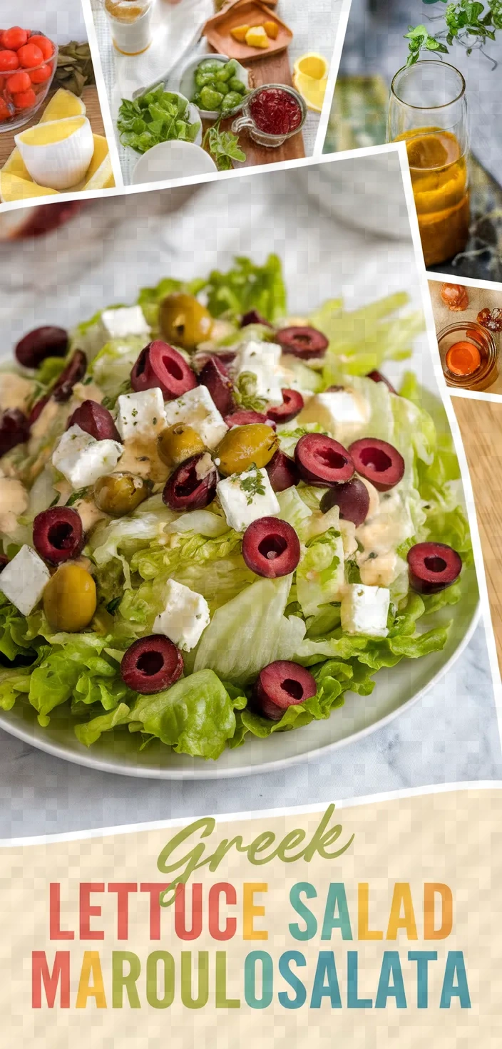 A photo of Greek Lettuce Salad Maroulosalata Recipe