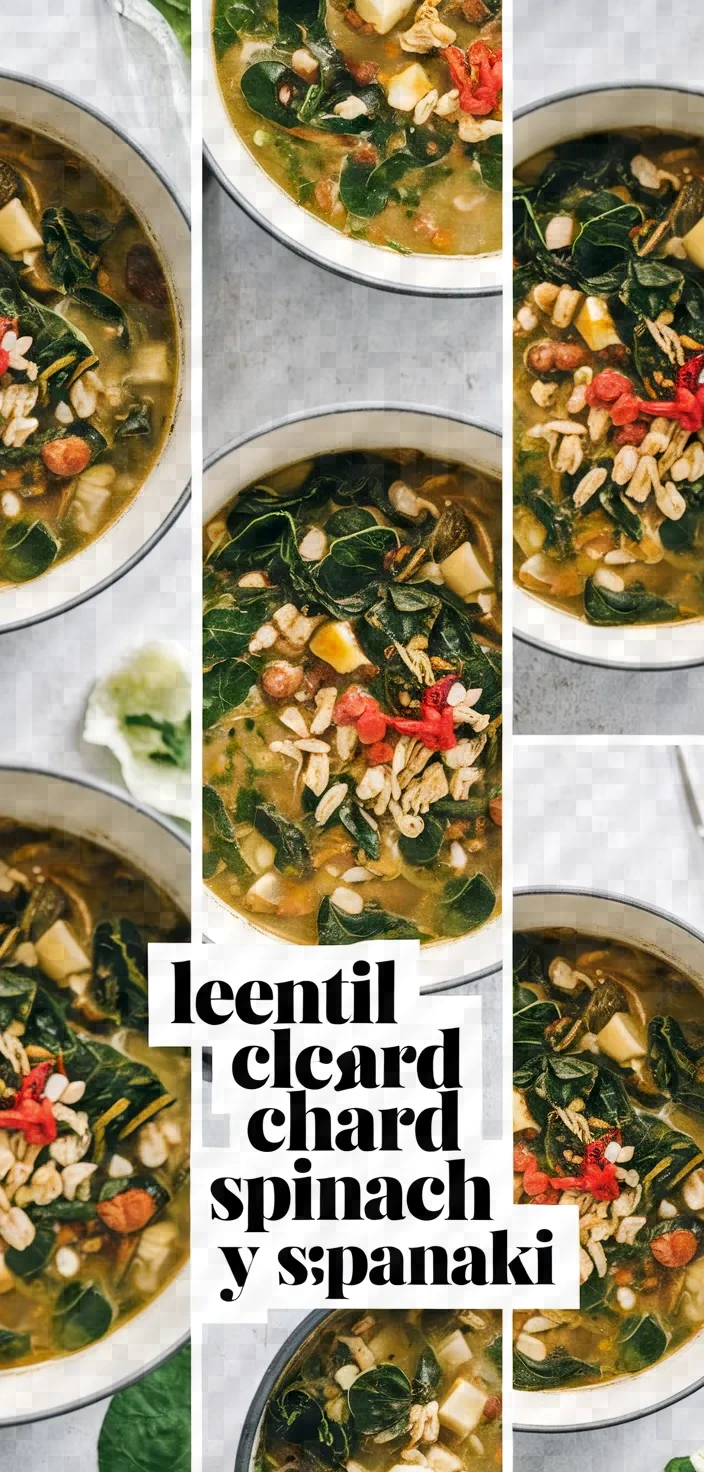 A photo of Lentil Chard Soup Faki Me Seskoula Y Spanaki Recipe