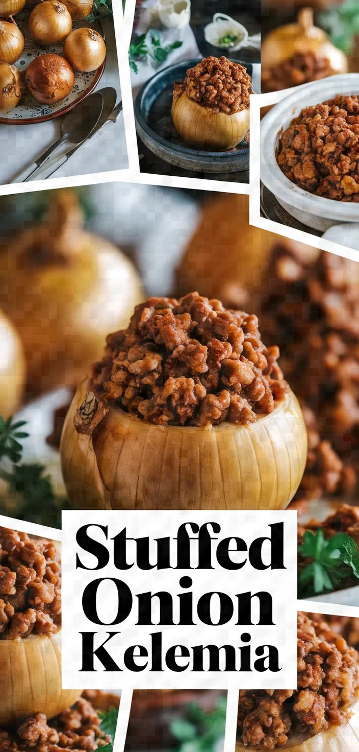 A photo of Onions Stuffed With Ground Meat Kelemia Recipe