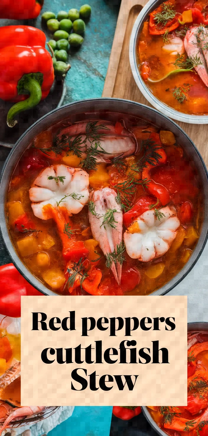 A photo of Red Peppers And Cuttlefish Stew Recipe