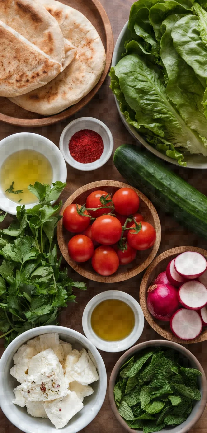 Ingredients photo for Fattoush Salad Recipe