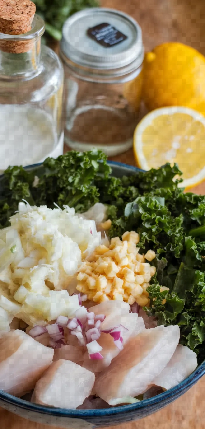 Ingredients photo for Fricasse Of Fish And Greens Recipe