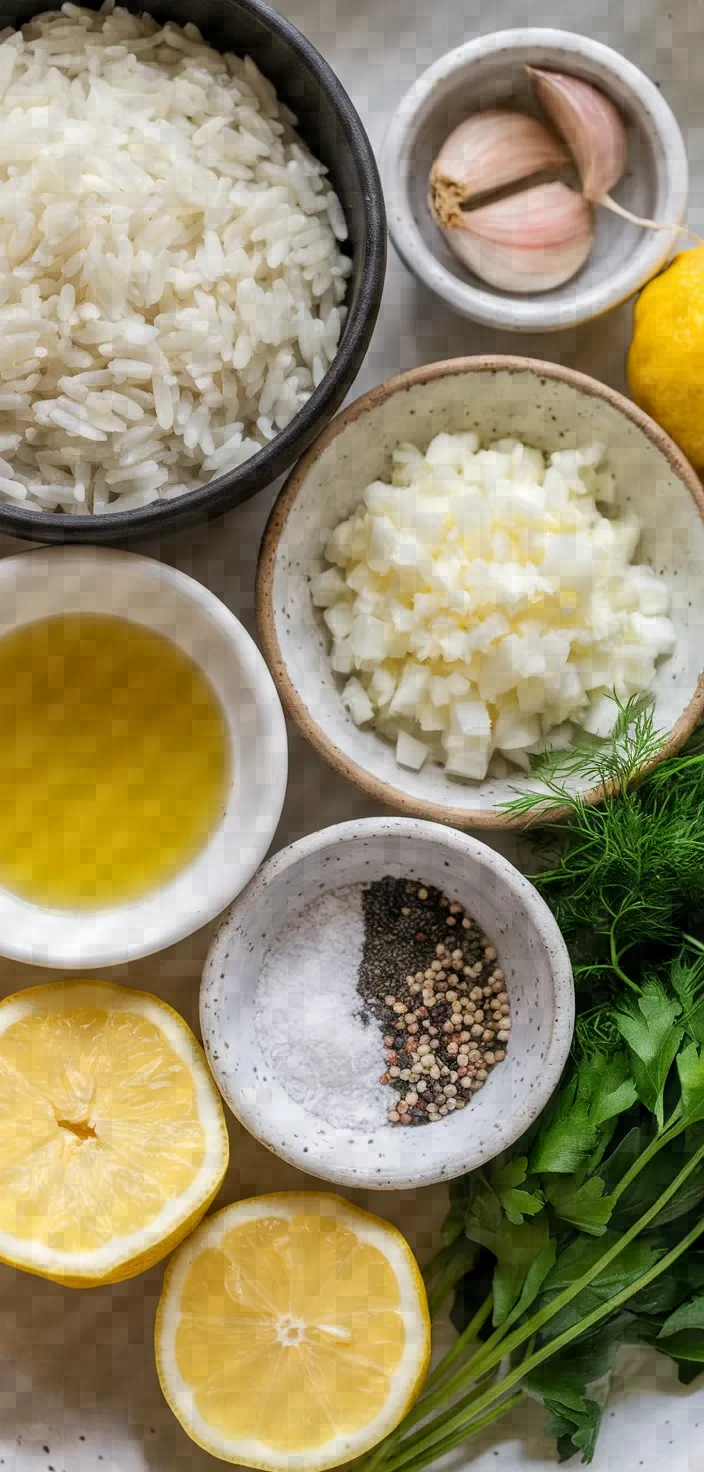 Ingredients photo for Greek Lemon Rice Recipe