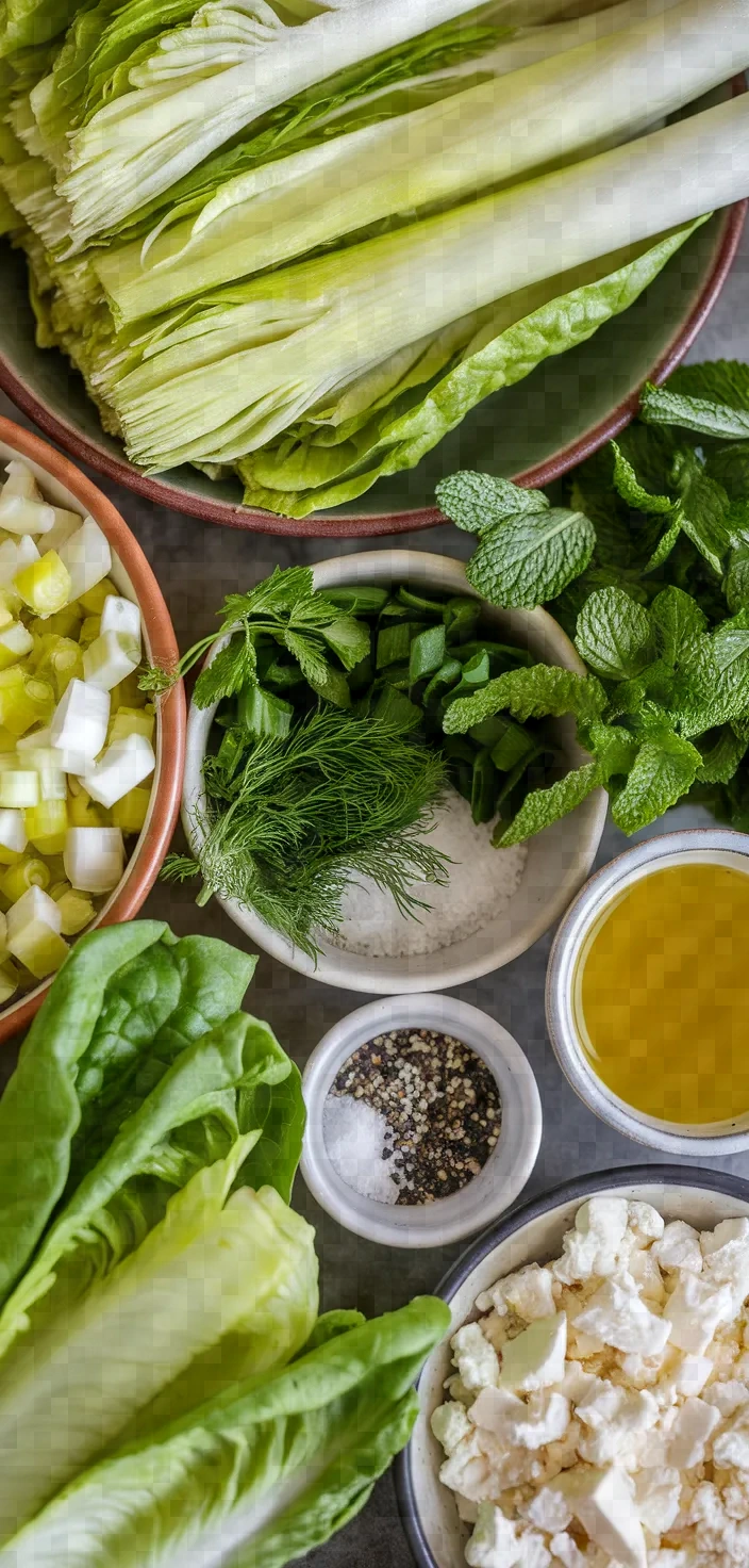 Ingredients photo for Greek Lettuce Salad Maroulosalata Recipe