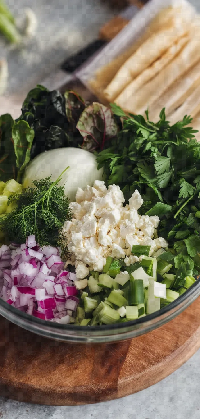 Ingredients photo for Hortopita Wild Greens Pie Recipe