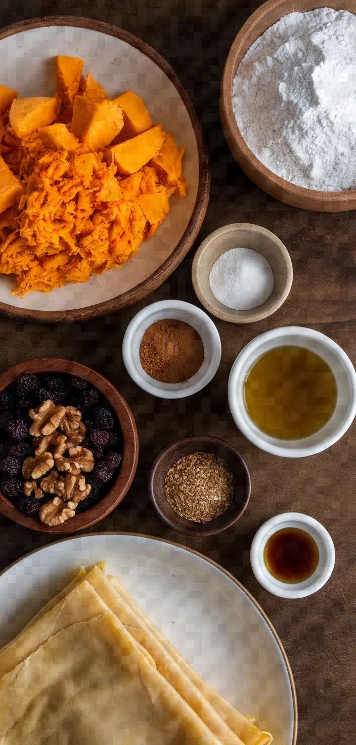 Ingredients photo for Kolokithopita Pumpkin Pie Recipe