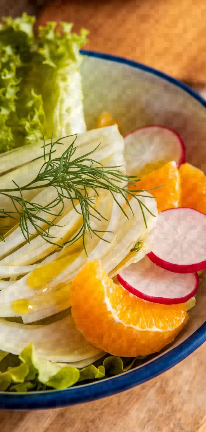 Ingredients photo for Lettuce Fennel Orange Radish Salad Recipe