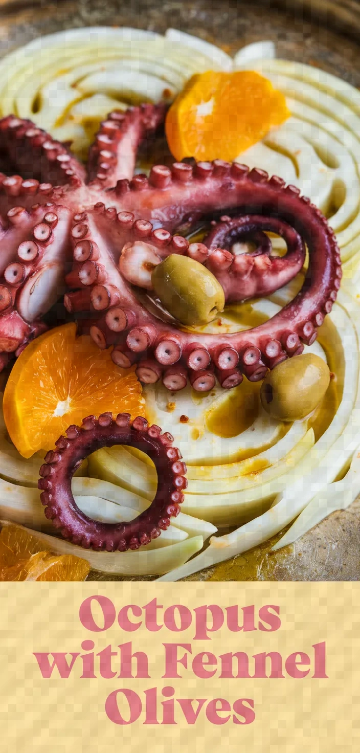 Octopus Cooked With Fennel Orange And Green Olives Recipe