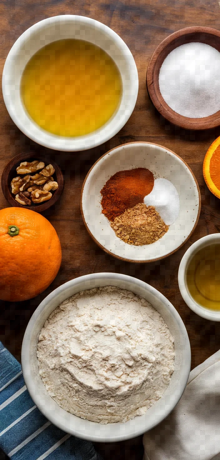 Ingredients photo for Olive Oil Nut And Spice Cookies Melomakarona Me Elaiolado Recipe