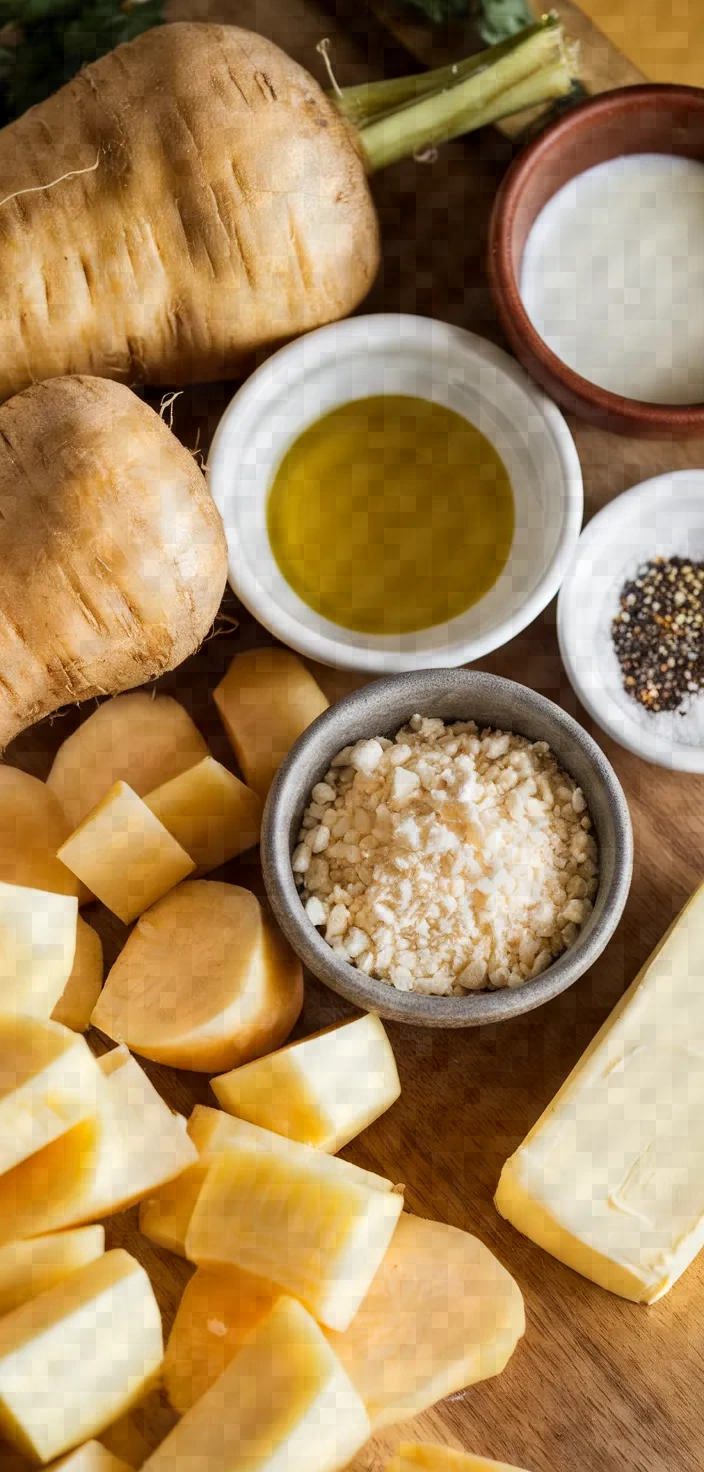 Ingredients photo for Parsnip Mash With Parmesan And Olive Oil Recipe