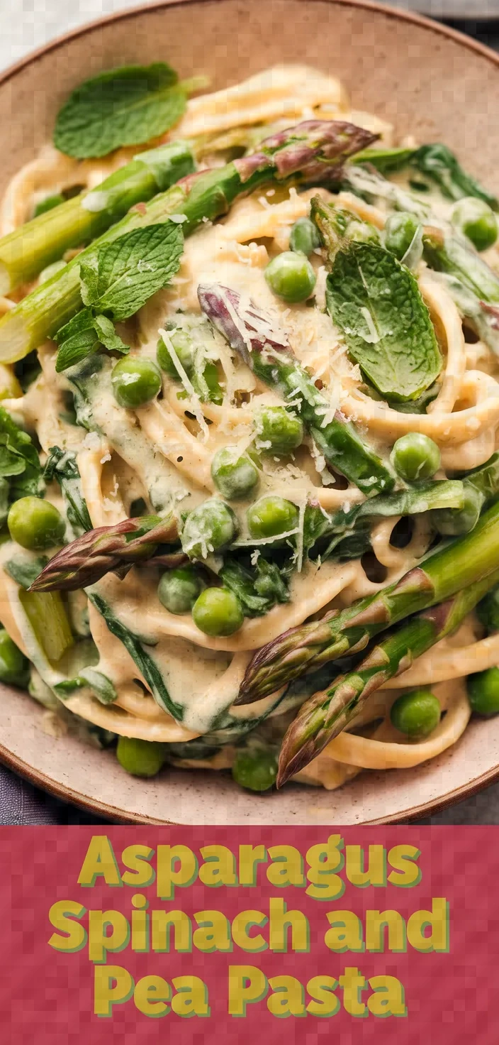 Pasta With Asparagus Peas Mint And Spinach Recipe