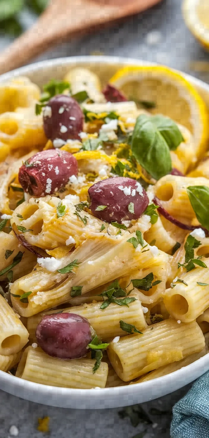 Ingredients photo for Rigatoni With Artichokes Kalamata Olives And Herbs Recipe