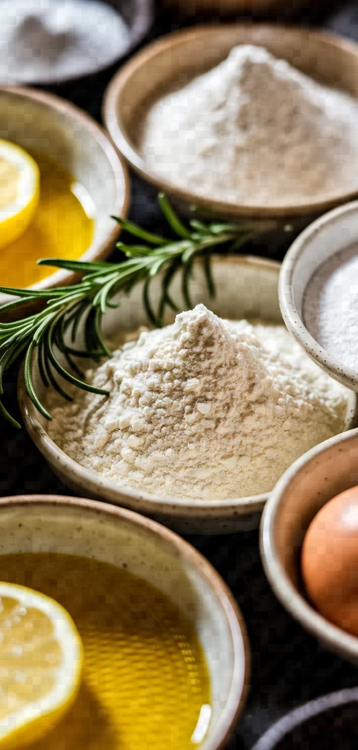 Ingredients photo for Rosemary Semolina Olive Oil Lemon Cake Recipe